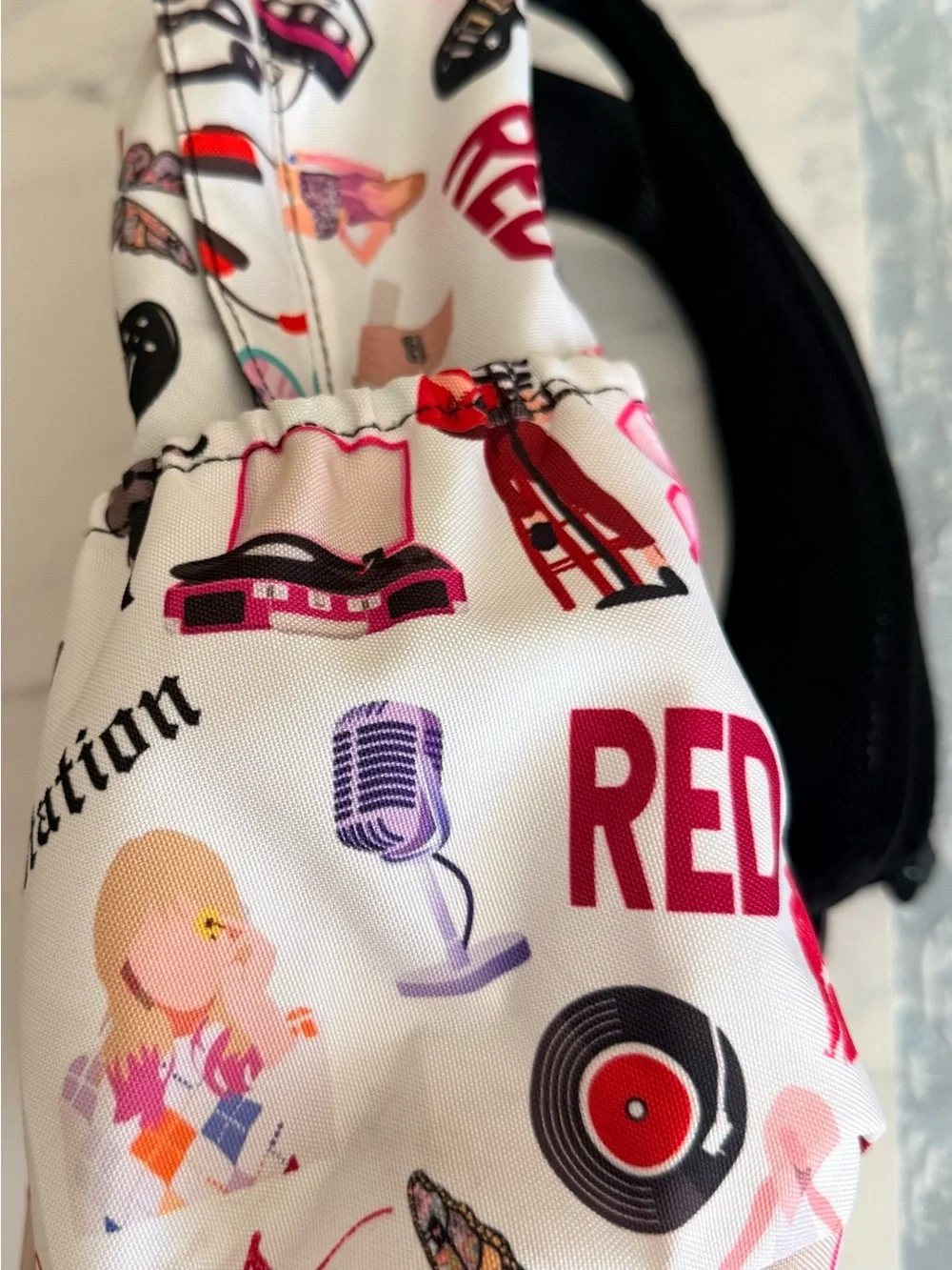 Kids Taylor Swift White & Pink Patterned Music-Themed Backpack